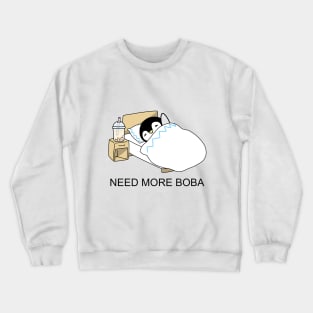 Little Penguin Chilling in Bed Needs More Boba! Crewneck Sweatshirt